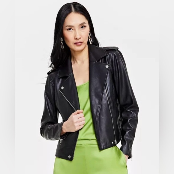 INC International Concepts Jackets & Blazers - International Concepts Women's Faux-Leather Jacket